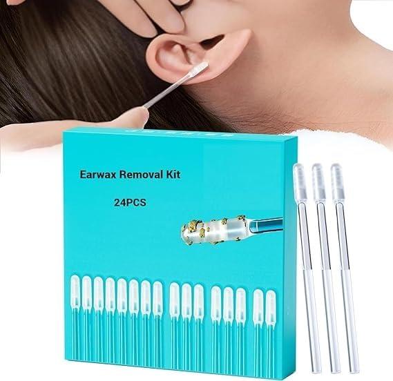 Cazuela Cazuela Ear wax Cleaner Stick - Ear Swabs Pick Reusable Ear Cleaner Soft Silicone Ear Pick For Ear Wax Removal Tool, Ear Pick For Ear Cleaning, Ear Buds Catcher For Older Adult Kid (24Pcs)