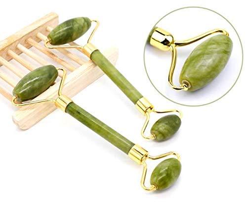 Generic Live4better Marble Jade roller Face Massager Double Rollers Antiaging Face Eye Neck Foot Massage Tool Stimulating Blood Flow (Green)