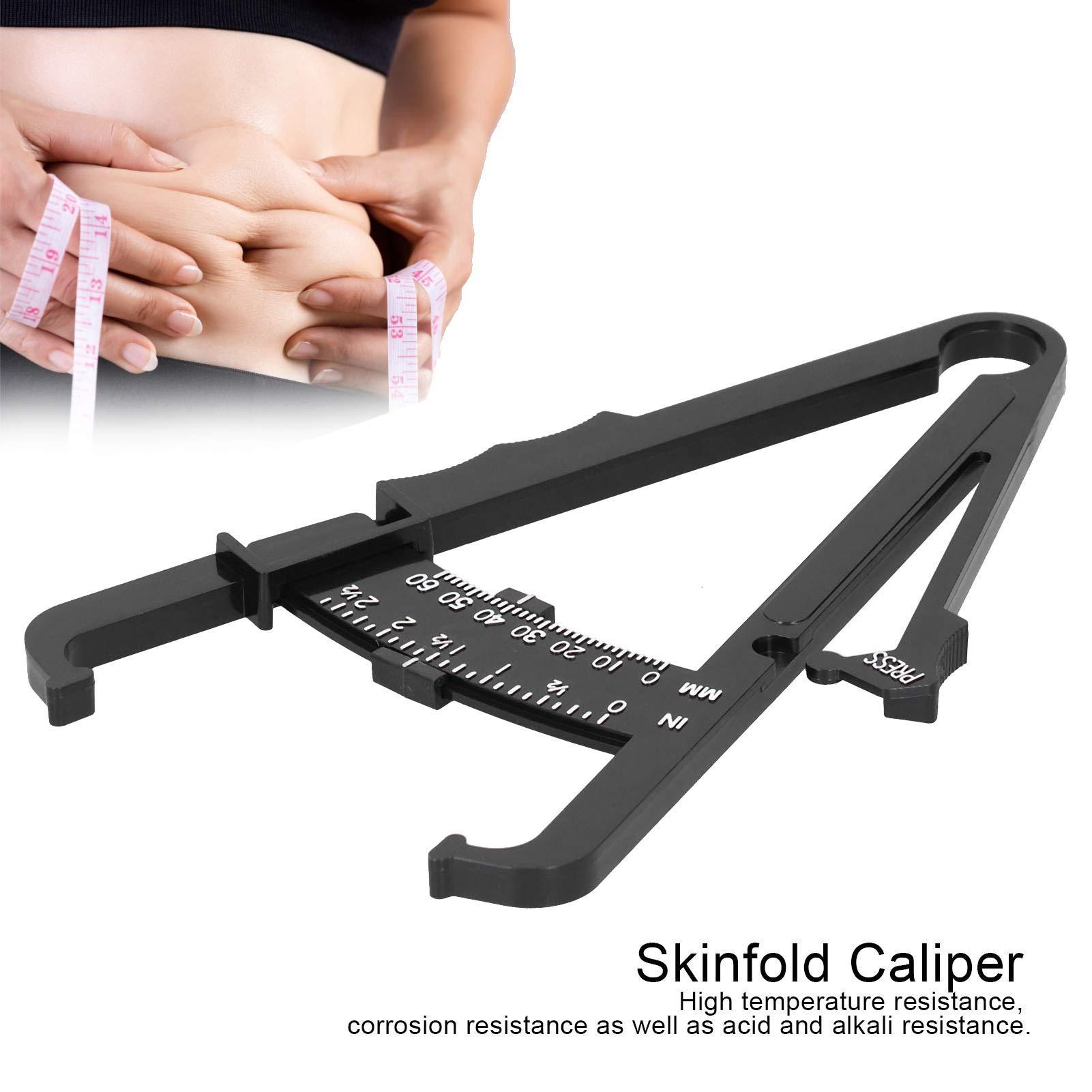 Tand Skinfold Caliper, Fat Measurement Tool Accurate Measurement Handheld Fat Caliper Body Fat Caliper Simple Operation for Measuring Body Fat for Woman for Man(Black metric fat caliper)