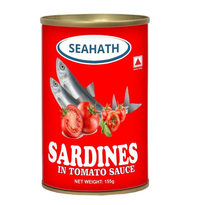 Seahath Seahath - Canned Sardines in Tomato Sauce, 155g (Pack of 48)
