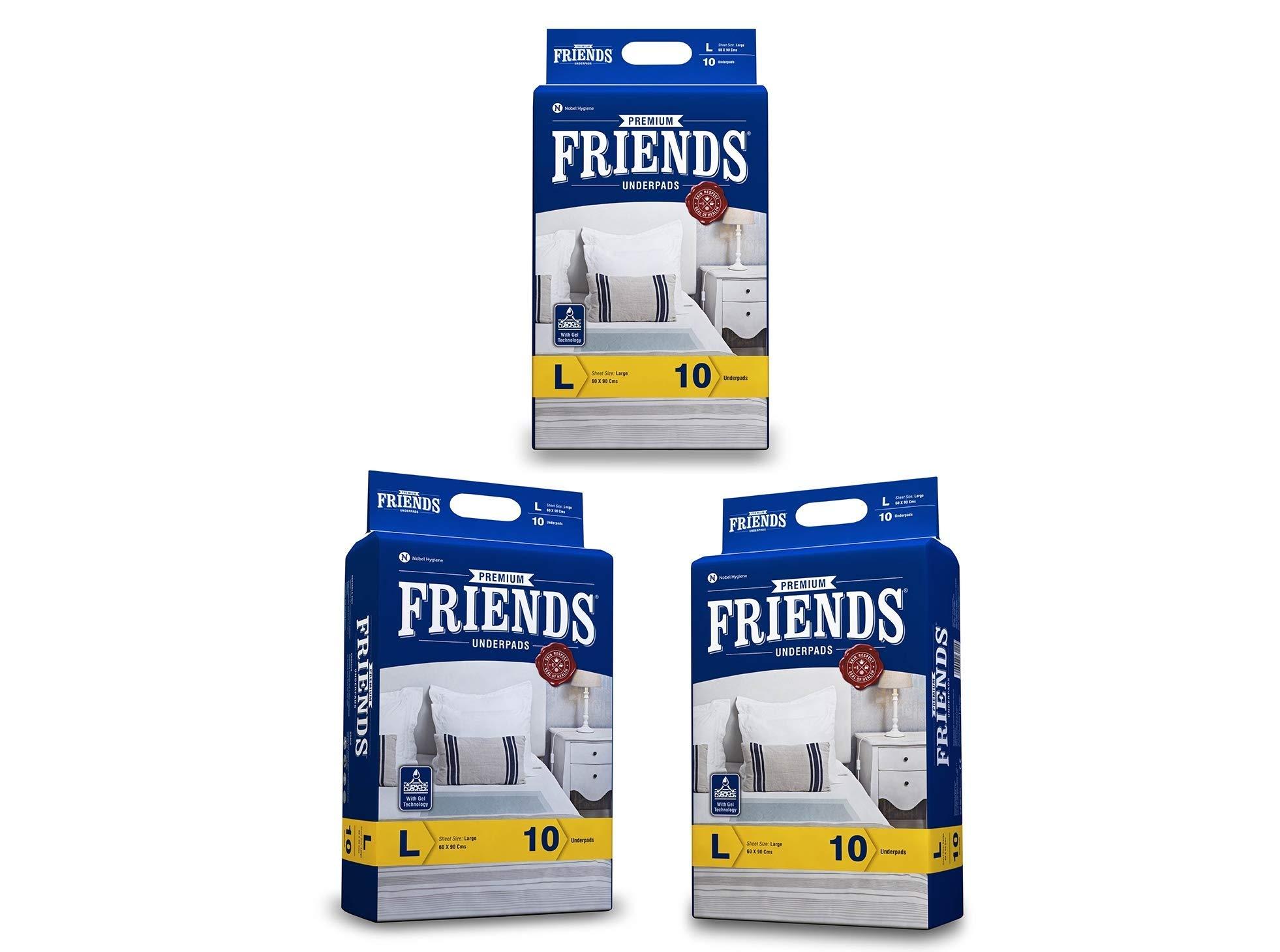 Friends Friends Premium Disposable Underpads,Soft & Super Absorbency - 60x90 cm (Pack of 3).