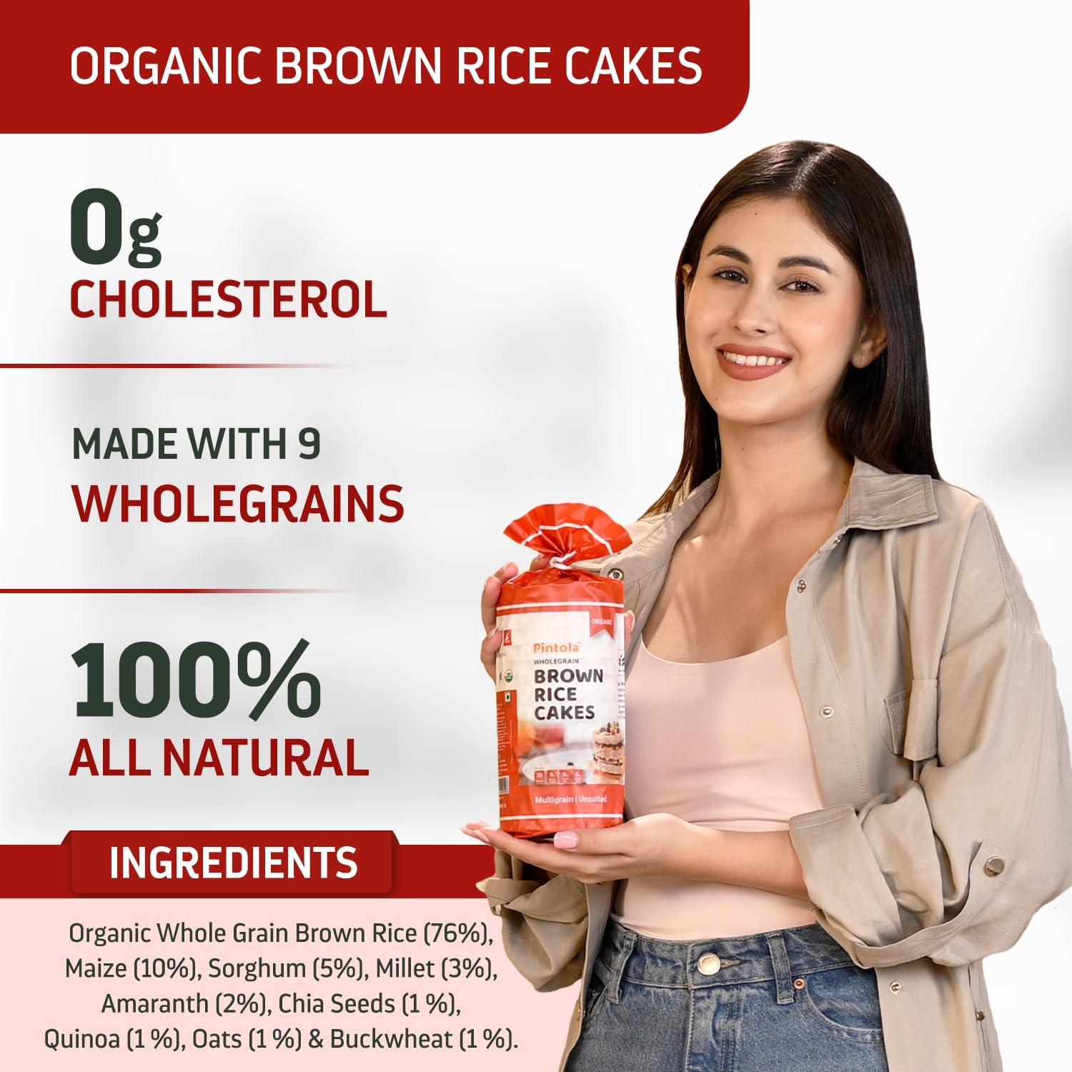 Pintola Pintola Combo-High Protein Dark Chocolate Creamy 1kg +Rice Cakes (Unsalted & Multigrain) (Pack of 2) (130g x 2), 100% Roasted Peanuts butter Chocolate Flavour,High in Protein With Organic Rice Cakes