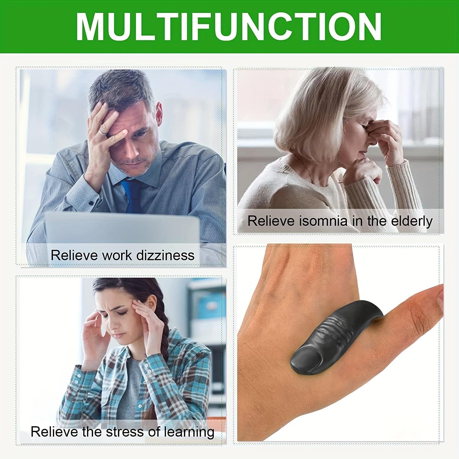 BWOGUE BWOGUE Hand Pressure Point Clip, 1 Pack Detoxification and Slimming L14 Acupressure Point Clip, Migraine Relief Clip Drug Free Acupressure Hand Natural Headache, Migraine, Tension Relief (Black)