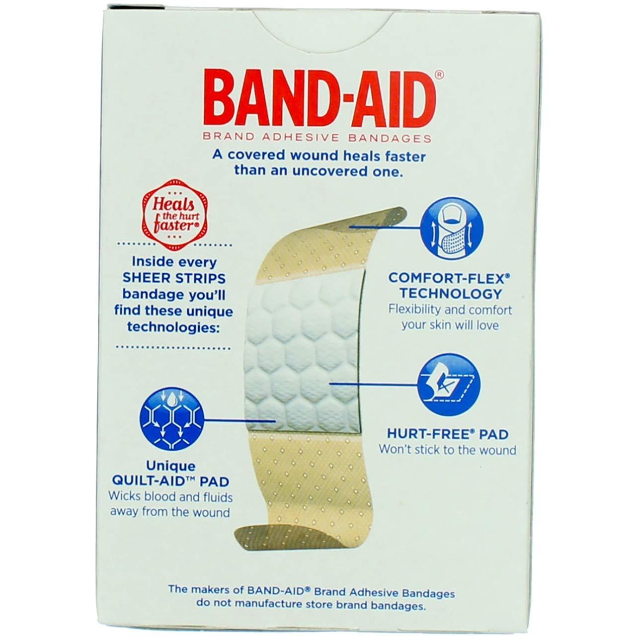 Band-Aid Band-Aid Brand Tru-Stay Sheer Strips Adhesive Bandages for First Aid and Wound Care, All One Size, 40 ct