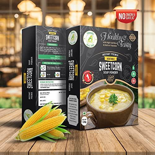 AARKAY Minnitz Fresh and Delicious combination of SweetCorn and Manchow Instant Soup Powder | Instant Mix | High Protien | No Added Preservatives | No Chemical 120 g (12 Servings)