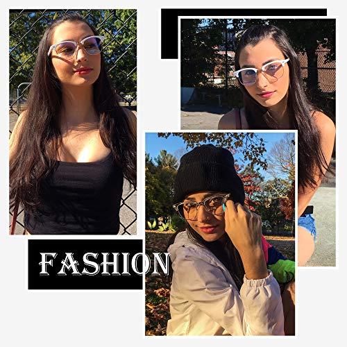 GLINDAR GLINDAR Blue Light Blocking Computer Glasses Retro Semi-rimless Style Reduce Eye Strain Video Game Eyeglasses Men Women Clear