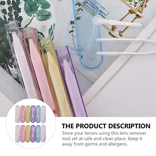 HEALLILY HEALLILY Lens Inserter 12 Sets Contacts Lens Tweezers and Sticks Contacts Lens Inserter Remover Tool