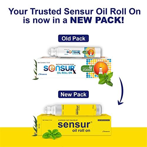 Sensur Sensur Natural and Ayurvedic Pain Relief Oil Roll On, 10ml (New Pack of 10) | Fast Relief All Pains, One solution