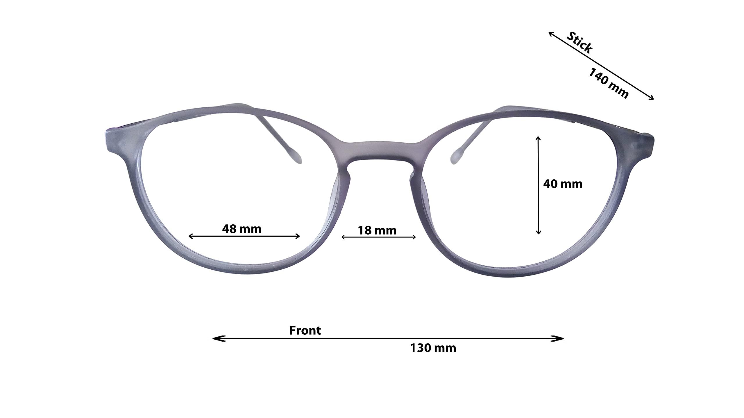 N Specs N Specs Anti Reflective Glasses Grey Coloured TR Fully Light Weight Ovel Type Unisex Frame With Zero Power Reflection Free Computer Glasses (Green Anti Reflected Glass)