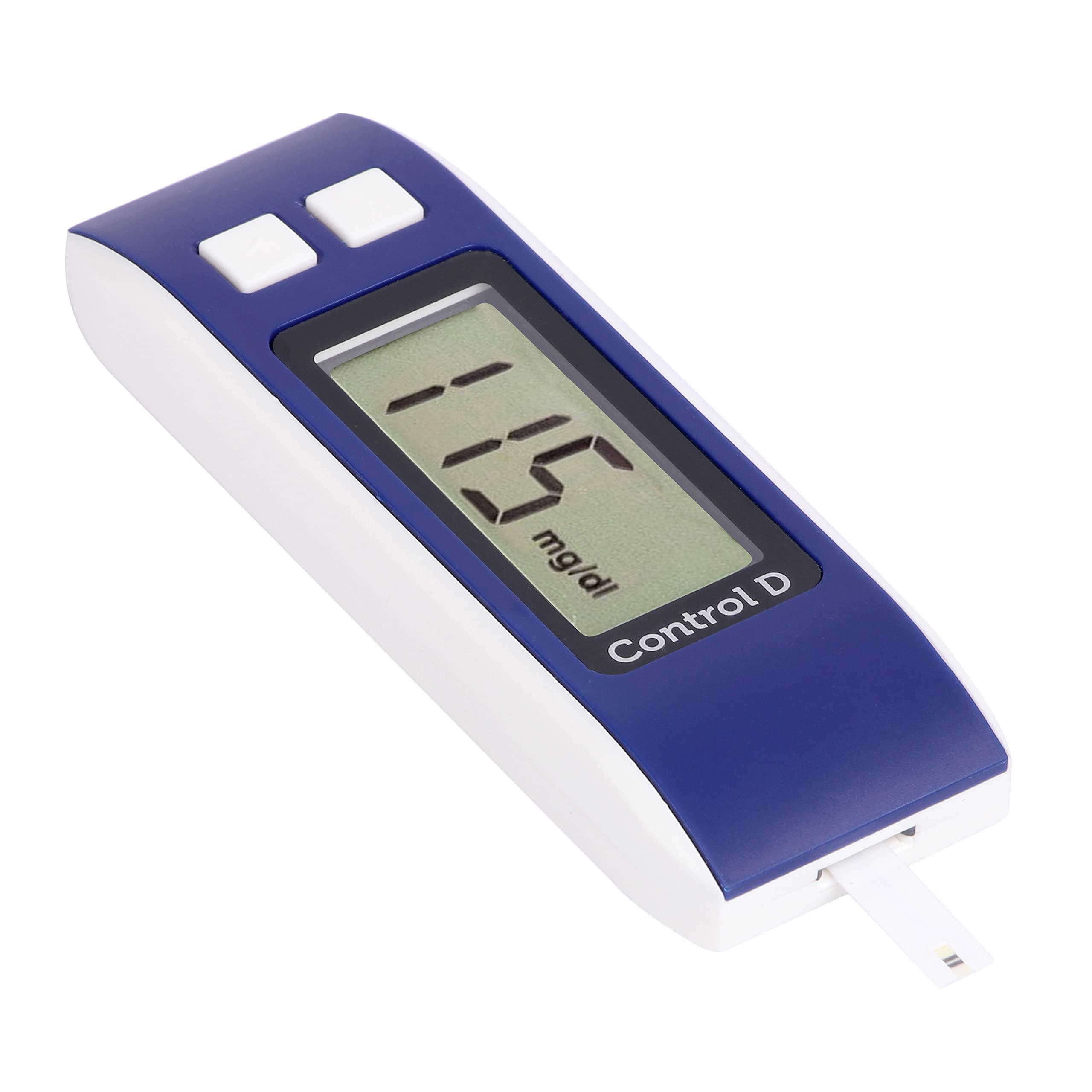 Control D Control D Diabetes Sugar Testing Machine with 5 Strips Glucometer