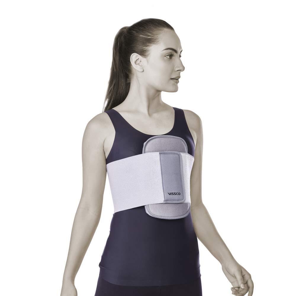 Vissco Vissco Sternal Brace, Chest Support for Rib Fracture, Chest Pain Relief - XL (Grey)