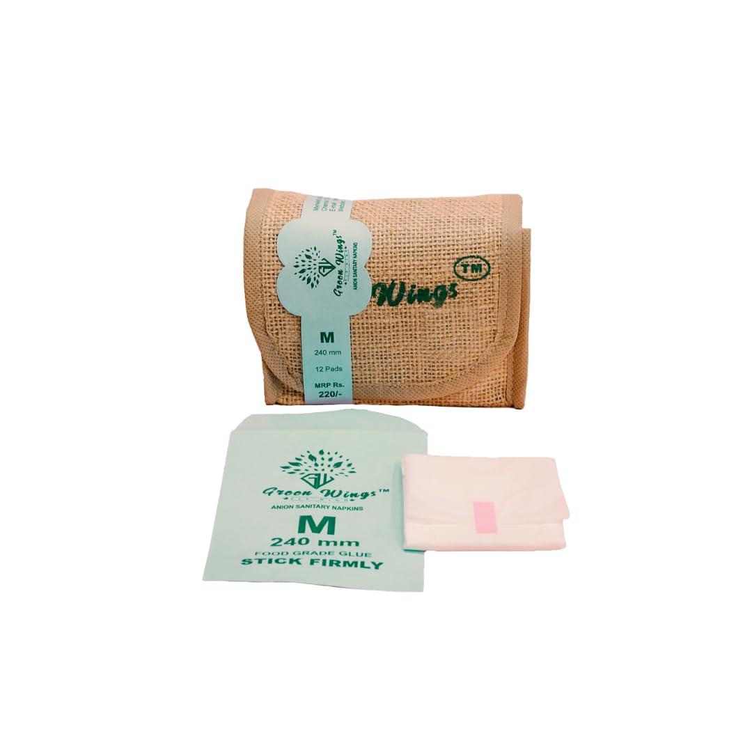Green Wings Fly High Green Wings Sanitary Napkins Medium 12 Pads