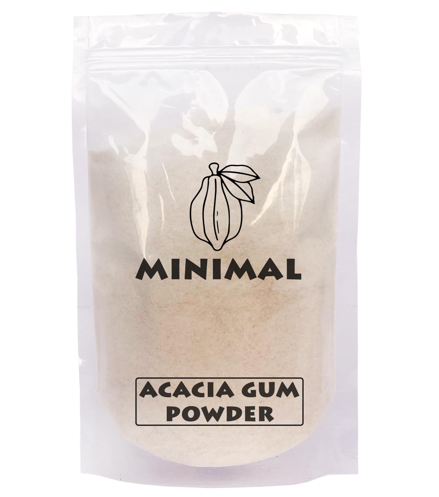 minimal Minimal Acacia Gum Powder,500g | 100% Natural & Soluble Dietary Fiber | Food Grade, Vegan, and Gluten-Free | Ideal for Baking, Thickening, and Gut Health | Rich Prebiotic Fiber