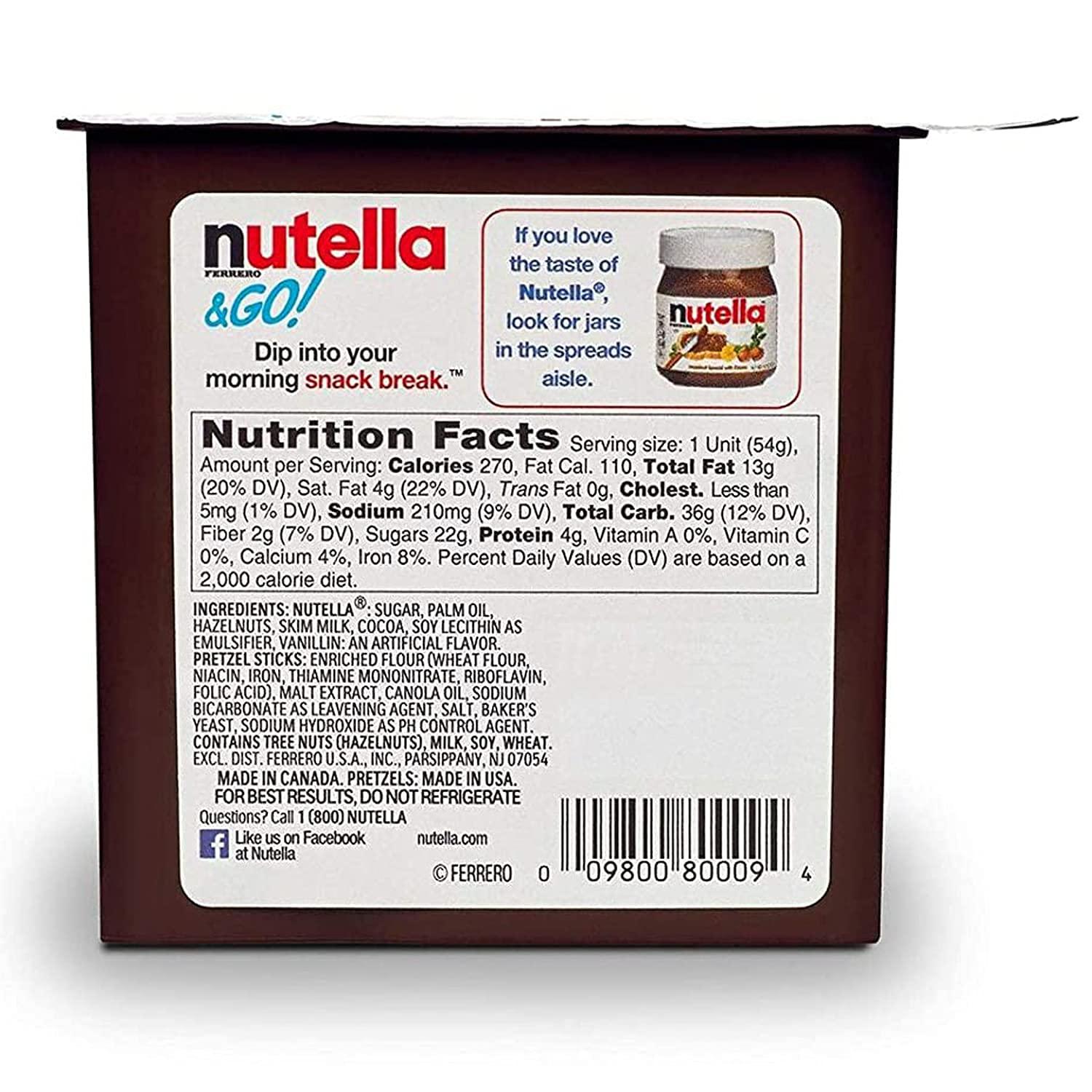 Nutella Nutella Hazelnut Spread & Pretzels Sticks &Go! - Pack of 6 Pouch, 6 x 54 g