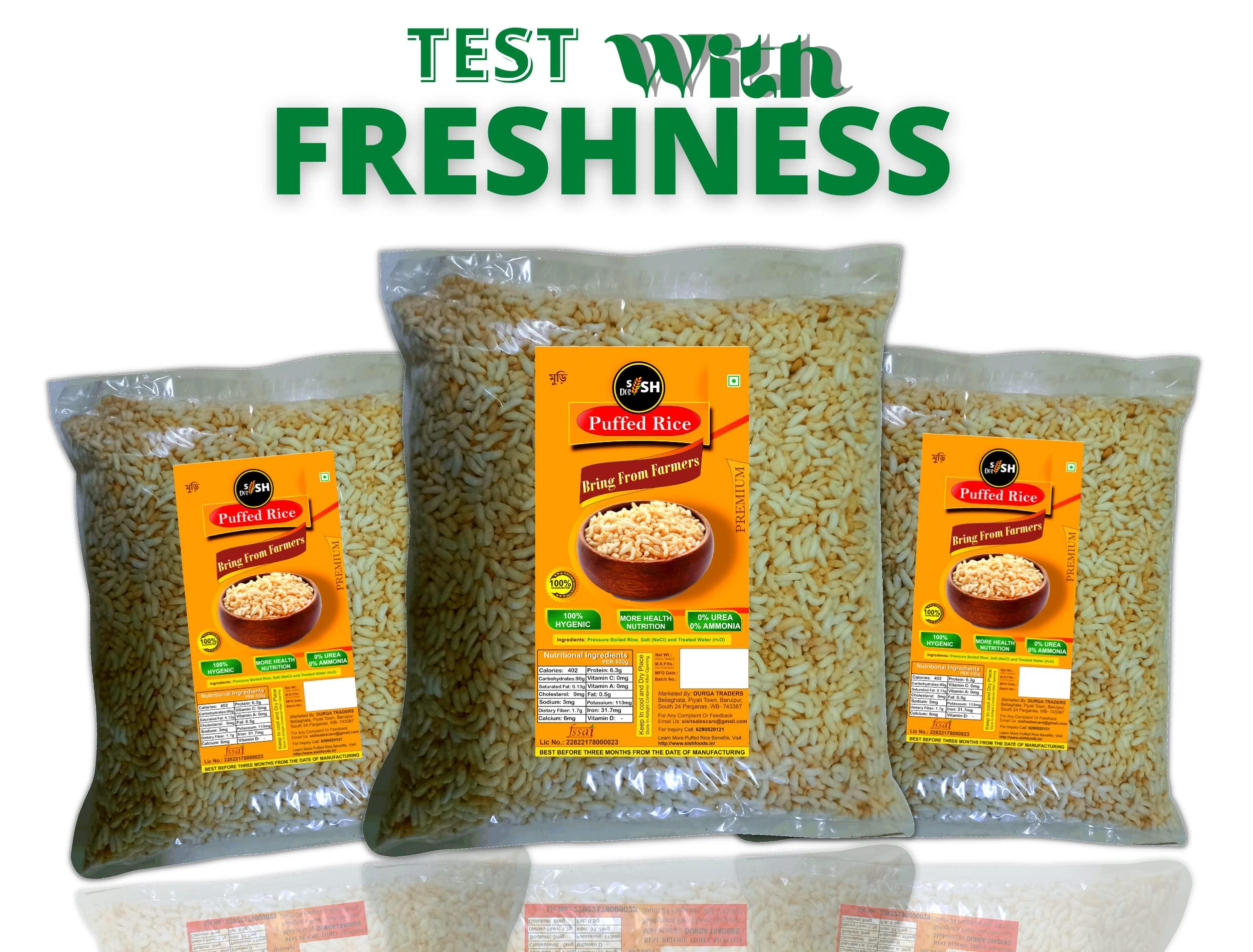 Sish Desi Sish Desi Urea Free Fresh Puffed Rice 1kg | Kurmura Murmura | Bengali Muri | Laiya Murmure