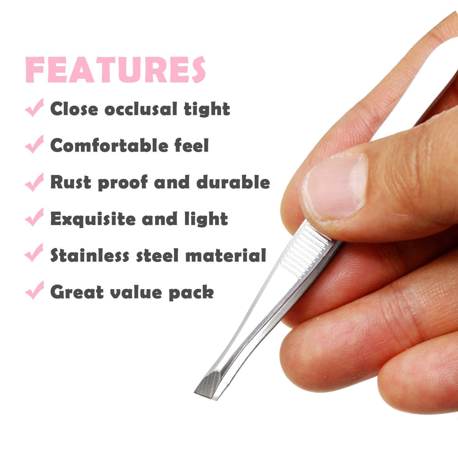 adbeni Adbeni Slantt Tip Tweezer For Hair Removal & Eyebrows Pack of 24, Hair Plucker Set