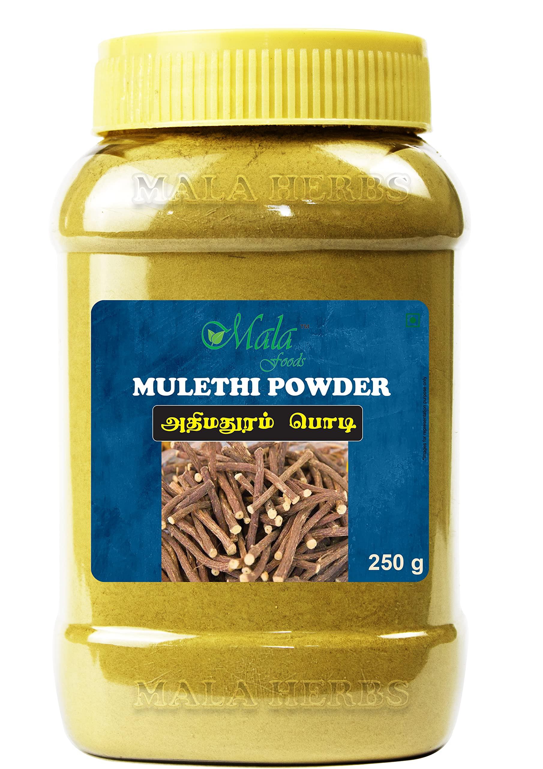 MALA FOODS MALA Liquorice powder -250 gms| Adhimadhuram powder | Mulethi powder | Irattimadhuram power | Yashtimadhu powder - 250 G