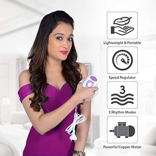 GET SET GO 3-in-1 Electric Handheld Full Body Massager with 4 attachments & variable speed for pain relief, body toning and massaging.