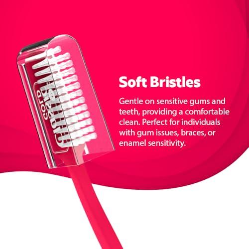 Classic gold Classic Gold Supreme Super Soft Manual Toothbrush For Adults Pack Of 12 With New Anti Bacterial Crystal Clear Cap And Also Premium Dupont Bristles