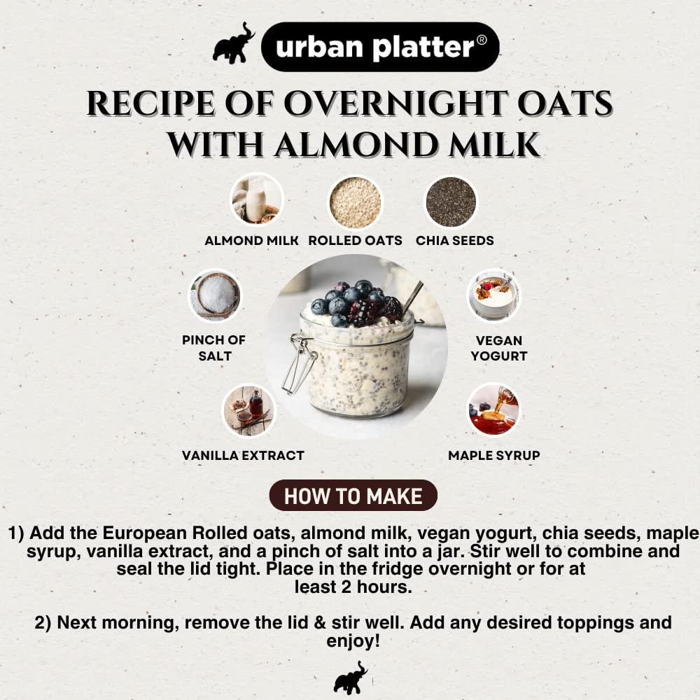 urban platter Urban Platter Rolled Oats, 500g (Whole-Grain Oats | High in Fiber and Protein | Breakfast Cereal I Instant Oats)