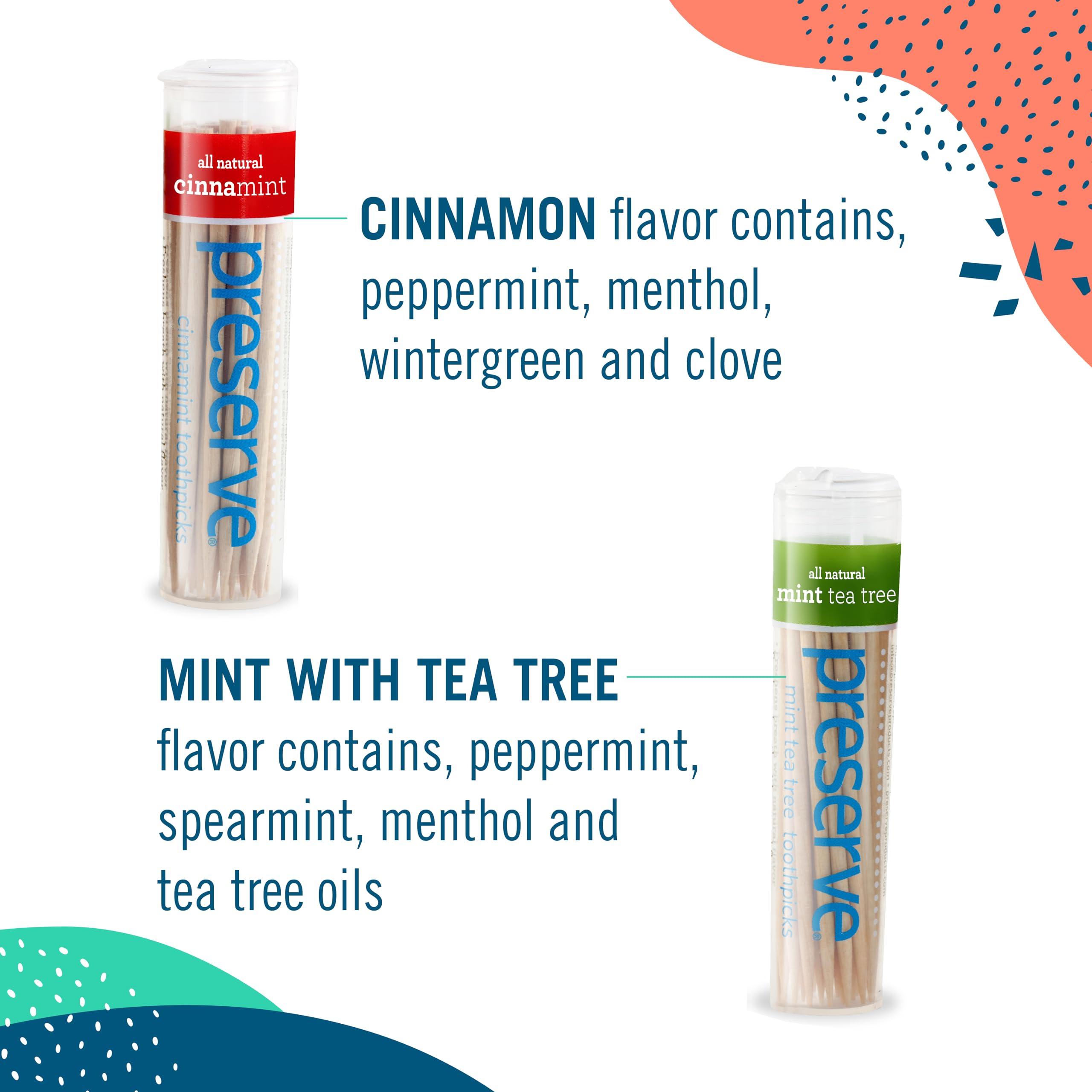 Preserve Preserve Flavored Toothpicks, Mint Tea Tree, 3 Count
