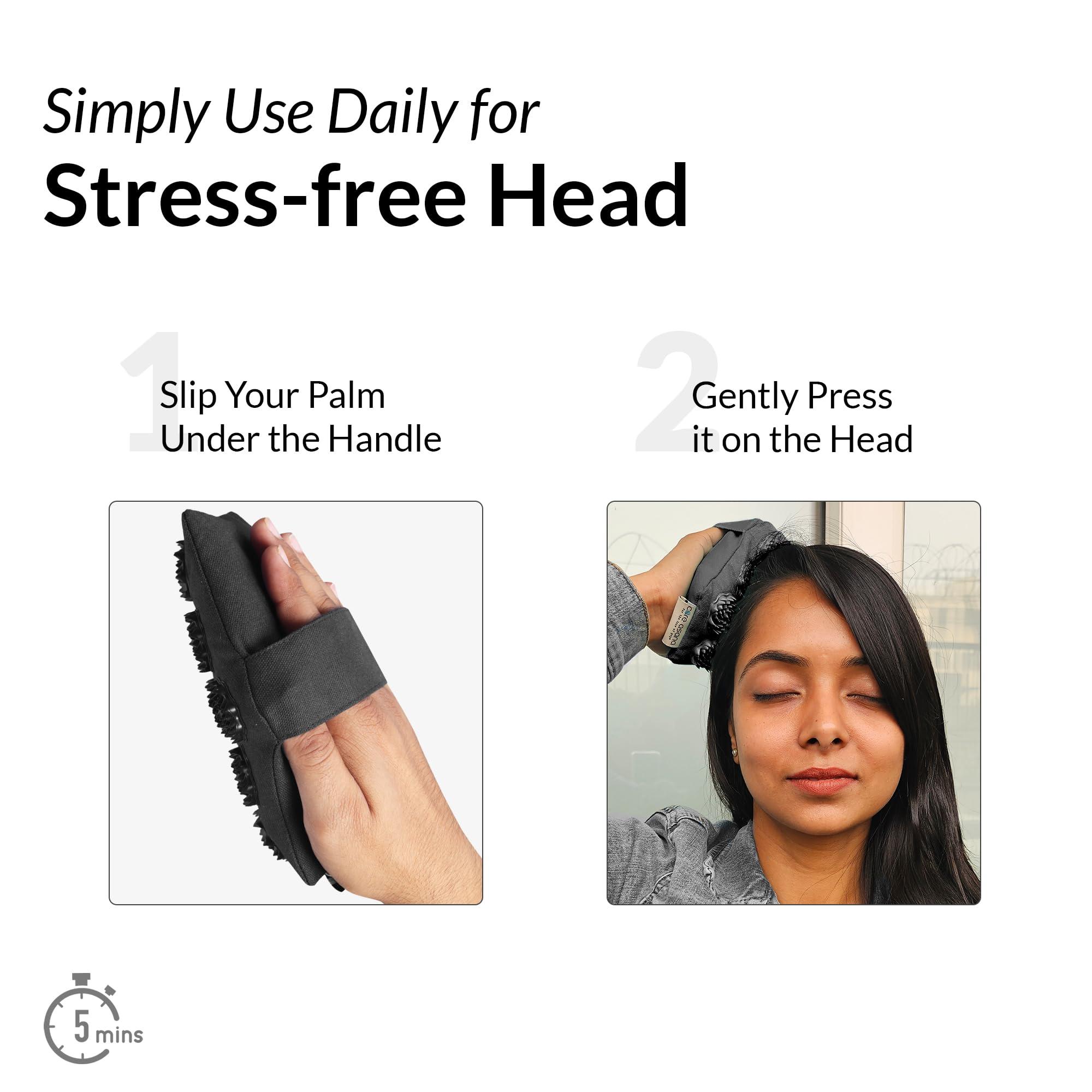 Core Asana Core Asana Manual Scalp Massager for Hair Growth | 630 Rigid Spikes to Promote Blood Flow | Activates Hair Follicles, Helps in Hair Thickening | For Men and Women (Black)