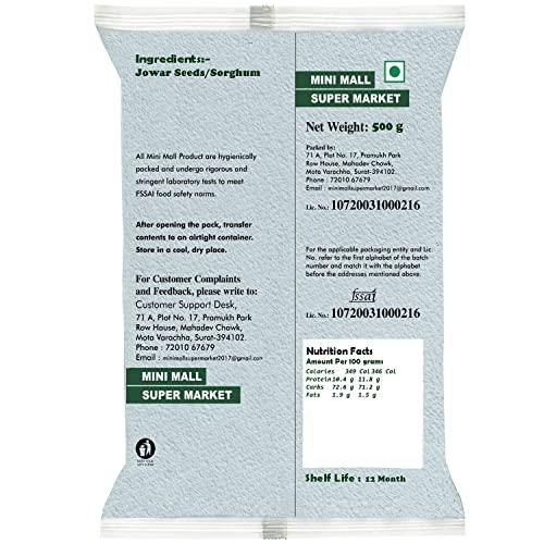 MINI MALL SUPER MARKET MiniMall Super Market Organic Whole White Jowar Seeds/Jawar Sorghum/Jowar (500 Gm)