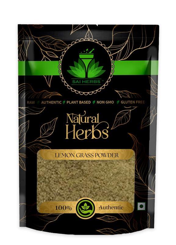 SAI HERBS SAI HERBS Lemon Grass Powder (Tea Cut Format) - Fever Grass Powder - Lemongrass Powder - Gul E Bakhoor Powder - Pure & Natural (100 Grams)