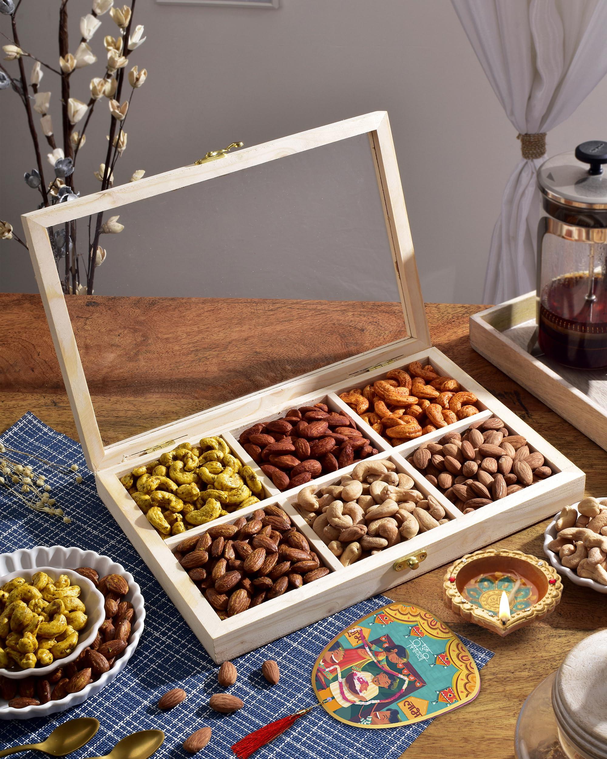 HYPERFOODS Diwali Dry Fruit Gift Box Diwali Gift Items Diwali Gifts Diwali Gift For Family And Friends Diwali Gifts For Employees M6 Roasted Dry Fruits And Nuts Gift For Diwali