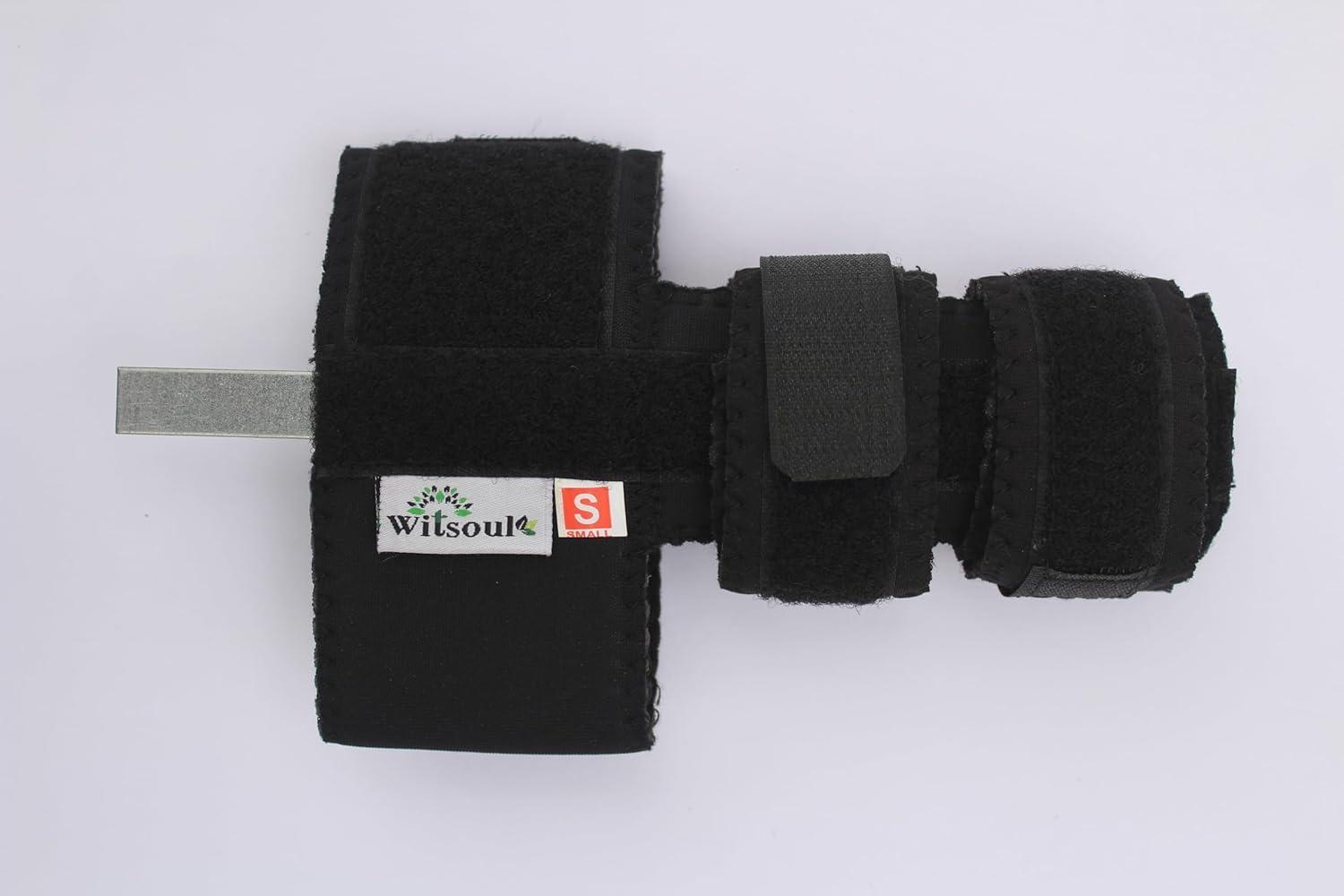 WITSOUL WITSOUL Two Fingers Splint Trigger Finger Adjustable Brace, Metal Straightening Immobilizer Splint Full Hand and Wrist Support fit Left and Right BOTH HAND (M)