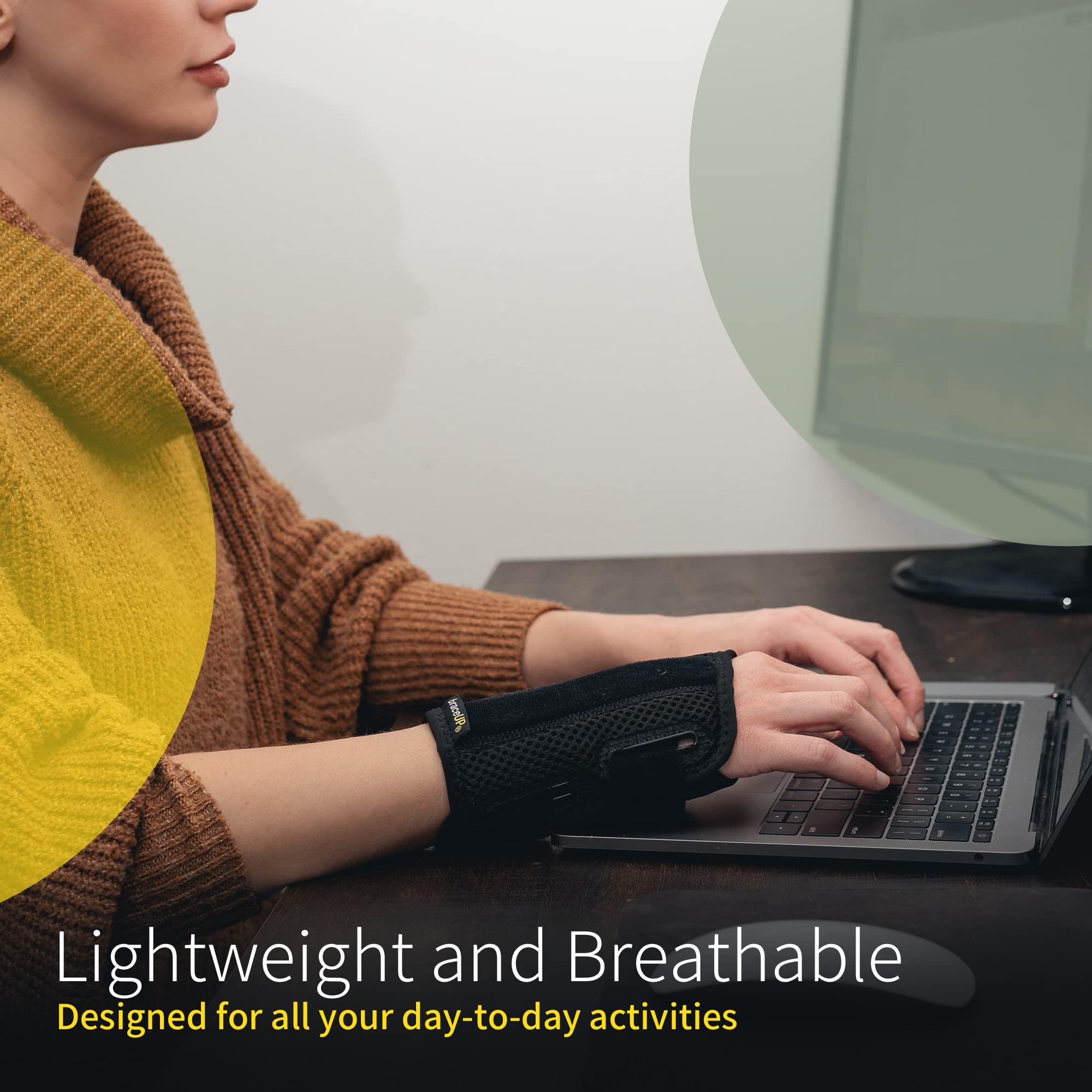 BraceUP BraceUP Wrist Support Brace with Splints for Carpal Tunnel Arthritis - Right Wrist (S/M)