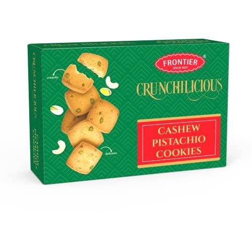 FRONTIER Frontier Biscuits - Cashew Pistachio Cookies for Birthday, Festivals Gift, Crunchy and Delicious Eggless Healthy Kaju Pista Loaded Cookies, Best Bakery Biscuit Pair it with Tea & Coffee – 300 G
