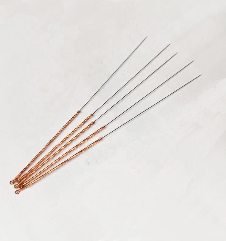 ACS Acupuncture Needles Copper Handle 25 Needle 5 Tube pack of 100 (Size 0.25 x 75 mm) 4 inch needle