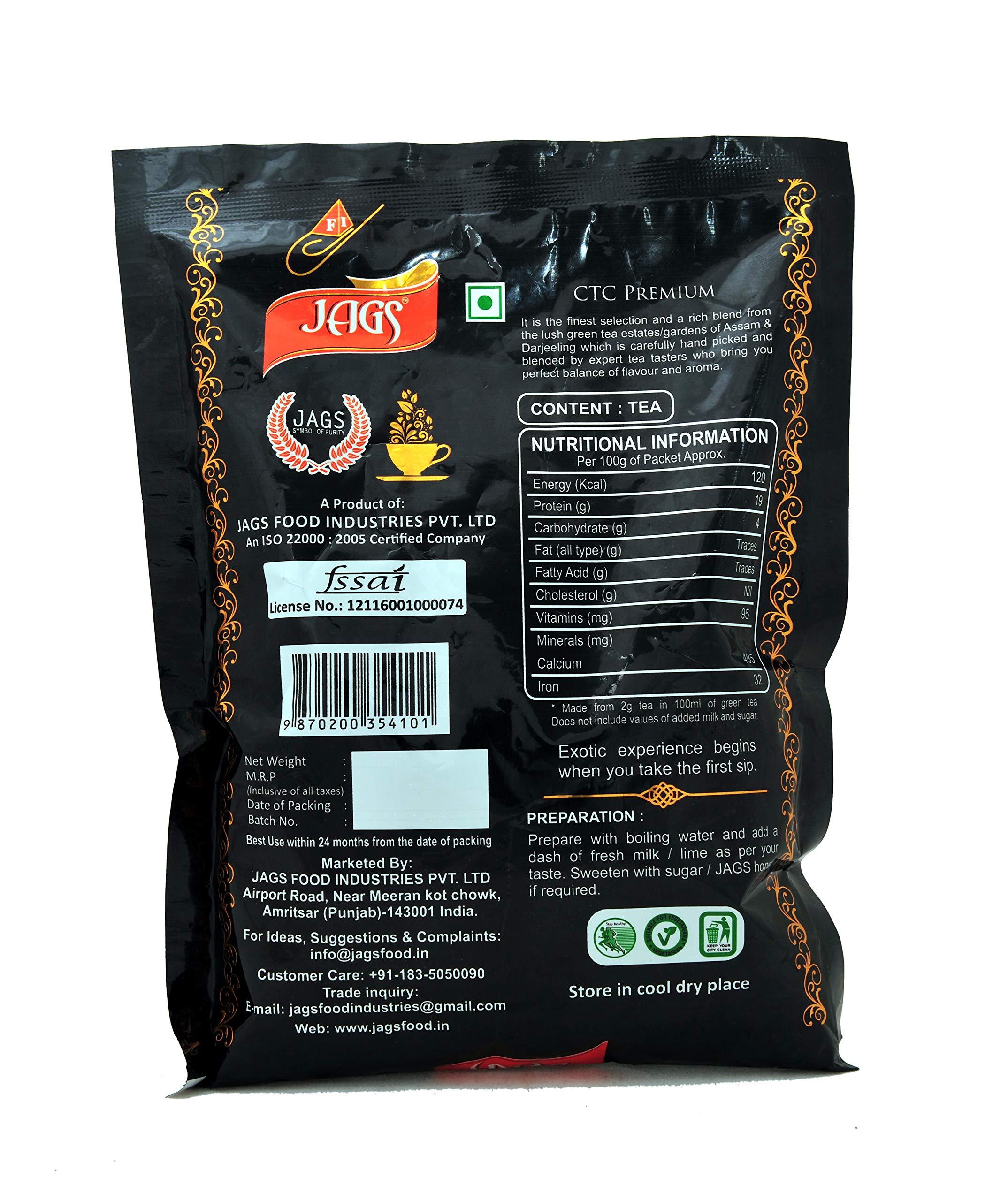 JAGS JAGS Premium CTC Tea 250GMS Pack of 4