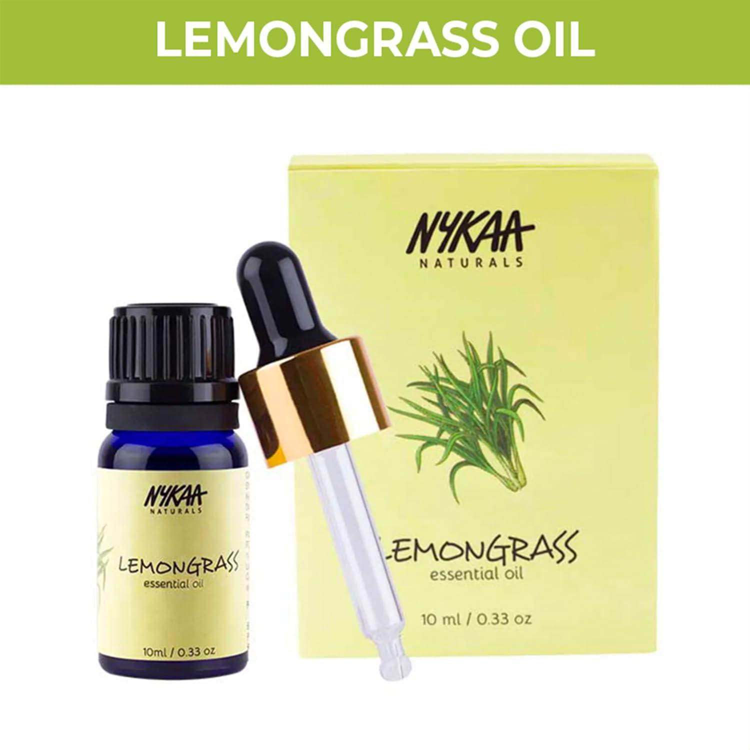 Nykaa Naturals Nykaa Naturals Lemongrass Essential Oil, 10ml| Cold Pressed Essential Oil| Ideal for Skincare & Haircare| Minimises Pores & Hair Fall Protection