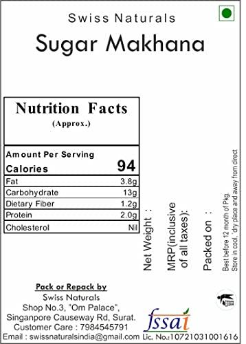 Swiss Naturals Swiss Naturals White Sugar Balls For Prasad | Sweet Makhana For Pooja | Sakariya Prashad, 900g