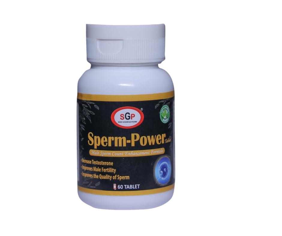 SGP SGP Sperm Booster Tablets for Men | Ayurvedic Male Fertility Sperm Booster Supplements (60 Tablets)