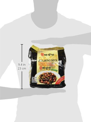 Paldo Paldo Fun & Yum Ilpoom Jjajangmen Noodles, Traditional Brothless Chajang Ramen with Savory & Sweet Black Bean Sauce, Oriental Style Korean Ramyun, Soupless, 4 x 200 grams, Pk of 4, Non Spicy Korea|