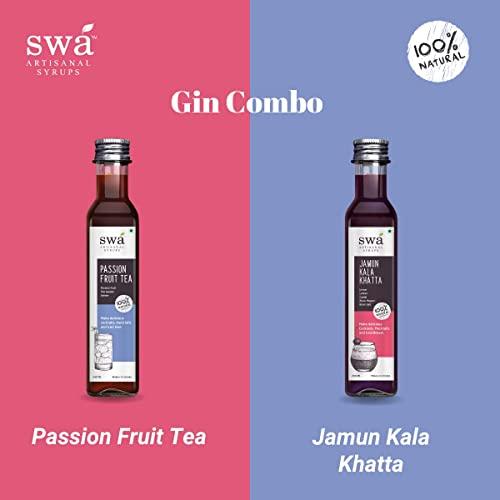 Swa Artisanal Syrups Swa Artisanal Syrups - Gin Cocktail Mixers Combo, 100% Natural, Makes 24-30 Drinks, Pack of 2 Syrups (250ml x 2)
