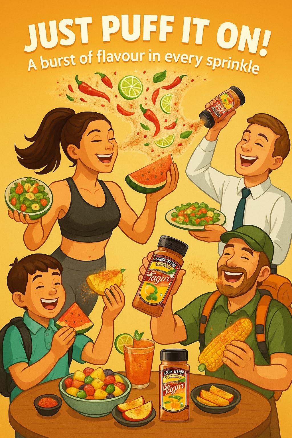 CARPE VICTUS Carpe Victus Jain Tajin Spice Mix 100 gms, No Onion No Garlic Taajin Spice Seasoning for Juices, Fruits, Cocktails, Vegetables, Snacks, Chilli Lime Masala Mix for Drinks, Premium Mexican Masalas