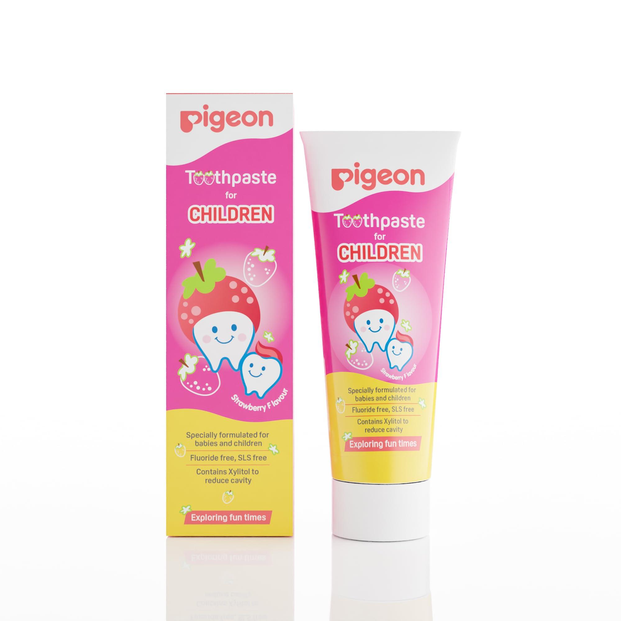 Pigeon Pigeon Strawberry Toothpaste, For Babies And Children,Fluroide -Free,Sls Free,Color Free,Paraben Free, Ph Friendly,45 G, Deep clean