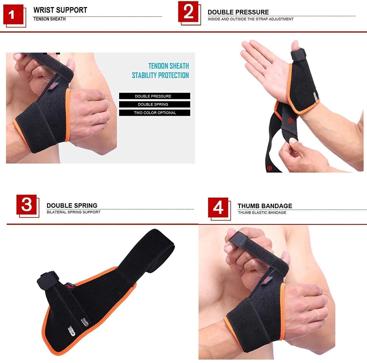 LEXOTHO LEXOTHO thumb wrist support for pain relief carpal tunnel splint for men women fracture belt right and left hand adjustable wrist band for gym (1-pc)