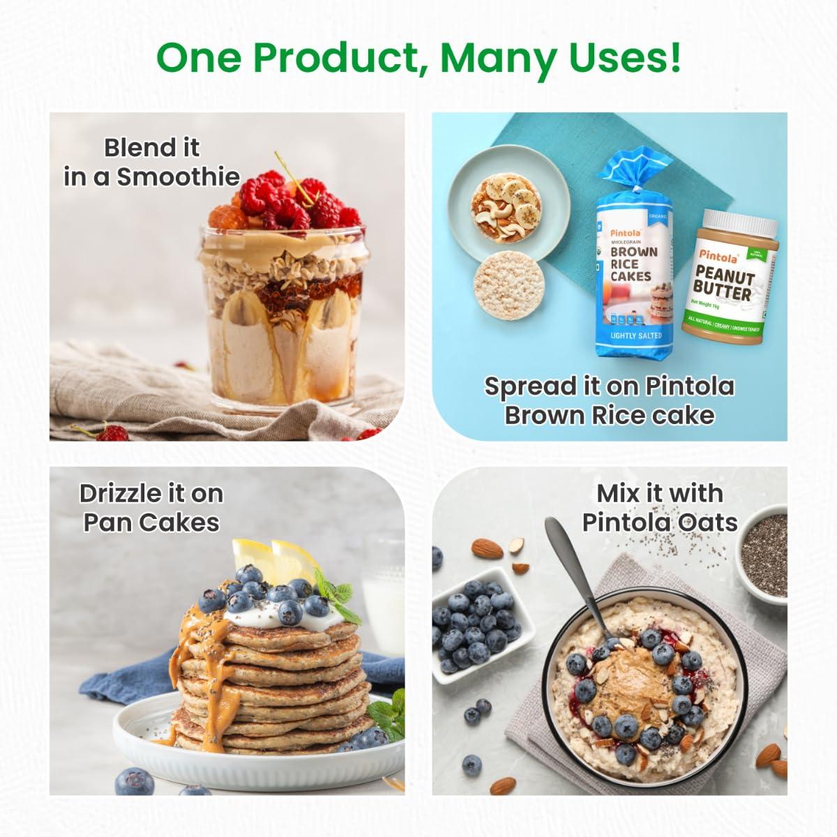 Pintola Pintola All Natural Peanut Butter Crunchy 2.5kg | Unsweetened | 30g Protein | Vegan Peanut Butter, 100% Pure Roasted Peanuts | Non Gmo | High in Protein Spread, Gluten & Cholesterol Free, Nut Butter