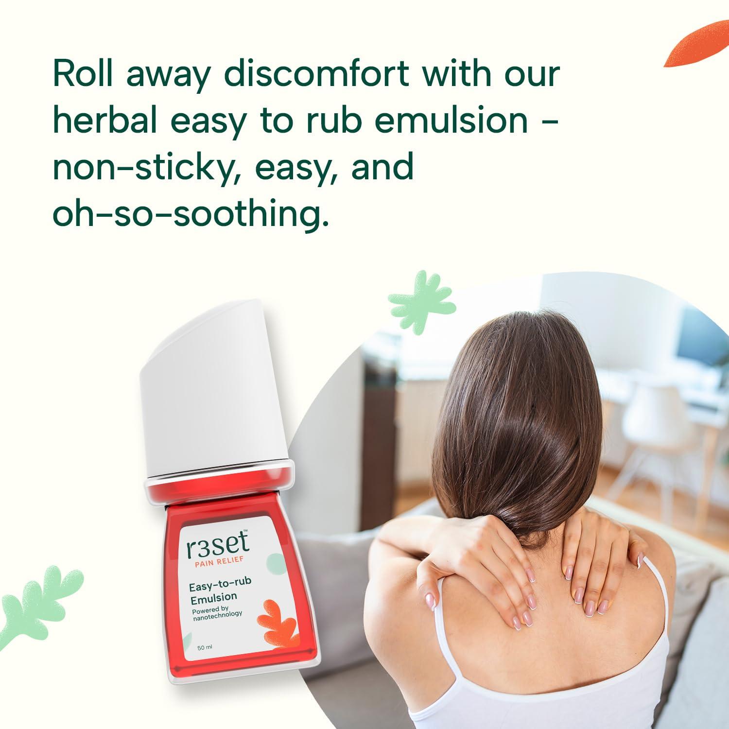 R3SET R3SET Natural Combos - Emulsion - 50ml and Reset Tablets packs of 30 - Natural Pain Relief, Excellent for Muscle Pain and Joint Pain, Knee Pain, Back Pain