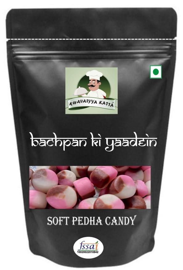 KHAVAIYYA KATTA KHAVAIYYA KATTA\'S (BACHPAN KI YAADEIN) SOFT PEDHA Candy Bachpan ki SOFTCANDY/Goli Just for Everyone.PACK OF 250GM