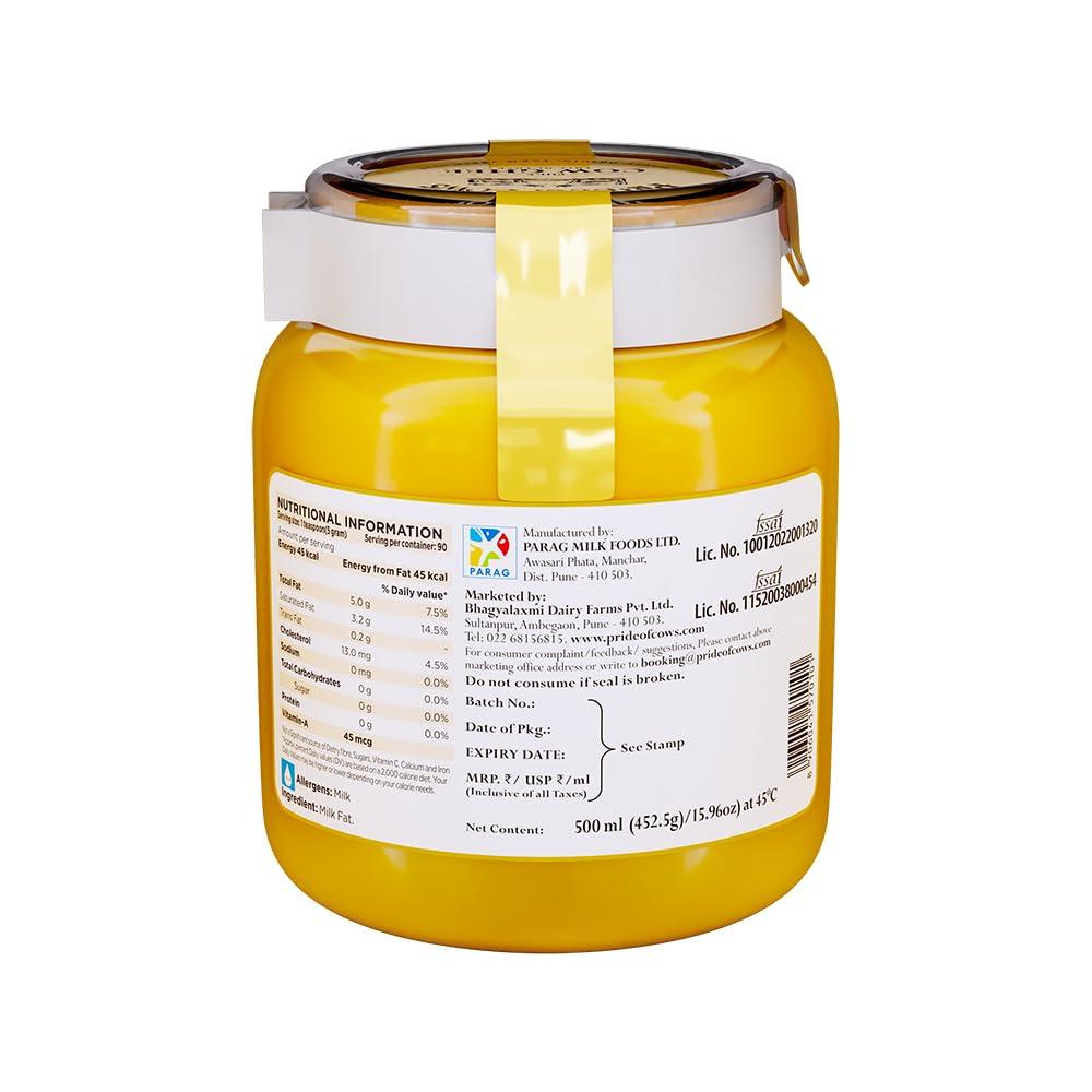 Pride of Cows Pride Of Cows Pure Ghee 500 ML I Single Origin I Untouched by Human Hands
