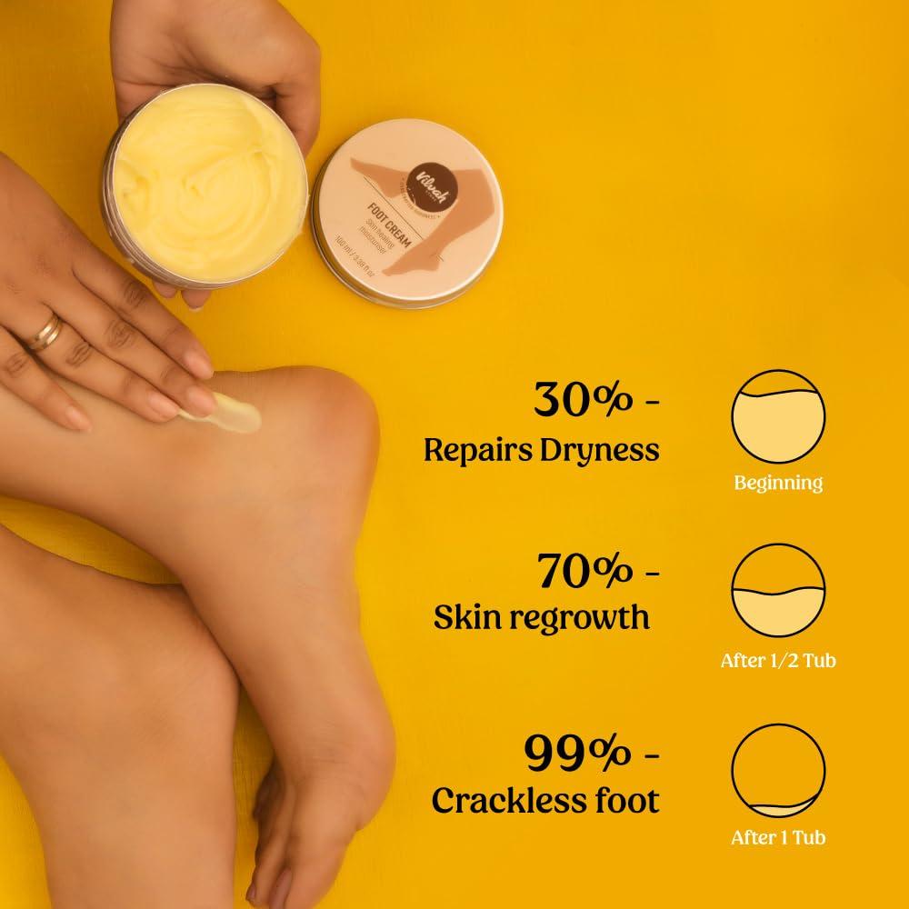 vilvah STORE vilvah STORE Foot Cream | For Dry And Cracked Feet | Moisturizes Rough Heels| Softens The Chapped Or Calloused Feet | Suitable For All Skin Types| Suitable For Men & Women | 100 Ml