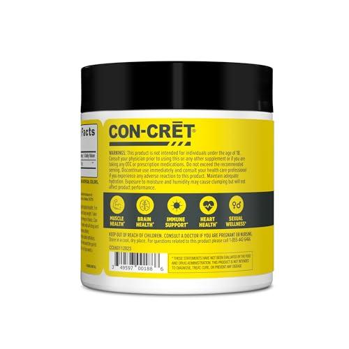 CON-CRET CON-CRET Concentrated Creatine HCL - supports Muscle, Cognitive, Cellular Energy | No Bloating or Cramps | USA Made & NSF Certified | 60 Micro-dosed servings | Lemon Lime Flavour (57.6gms)