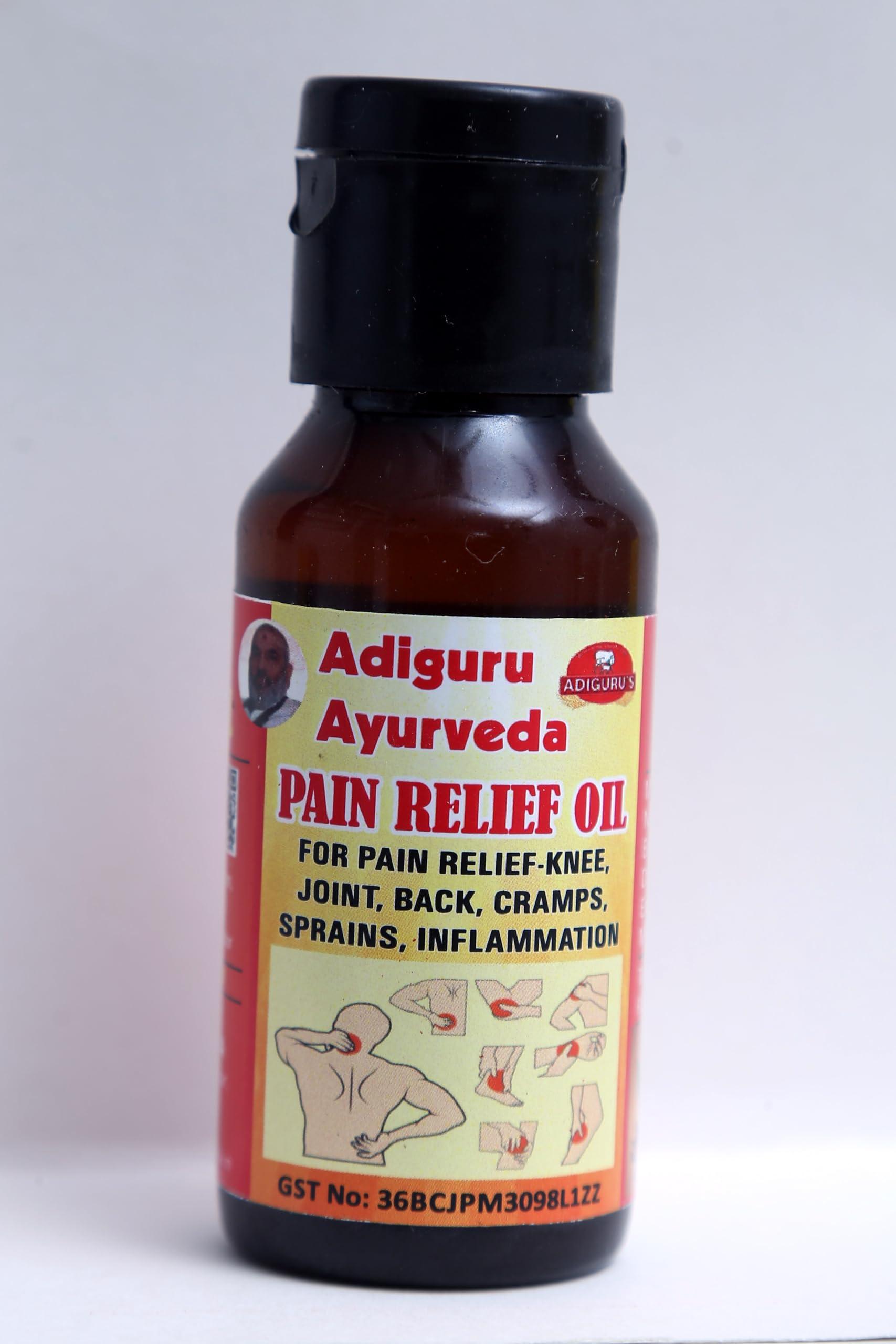Adiguru\'s Adiguru Ayurveda pain relief oil, effective relief from Back pains, Joint Pains, Arthritis, Inflammation, Pains No. 1 Ayurvedic oil for Quick Pain Relief, with no side effects