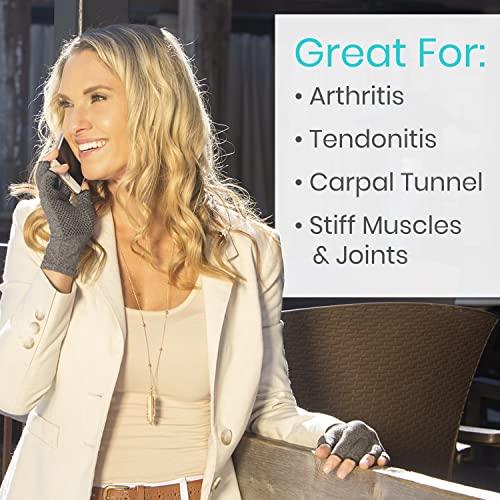 Vive Arthritis Gloves With Grips by Vive - Textured Open Finger Compression Hand Gloves for Rheumatoid and Osteoarthritis - Joint Pain Relief for Men & Women (Large)